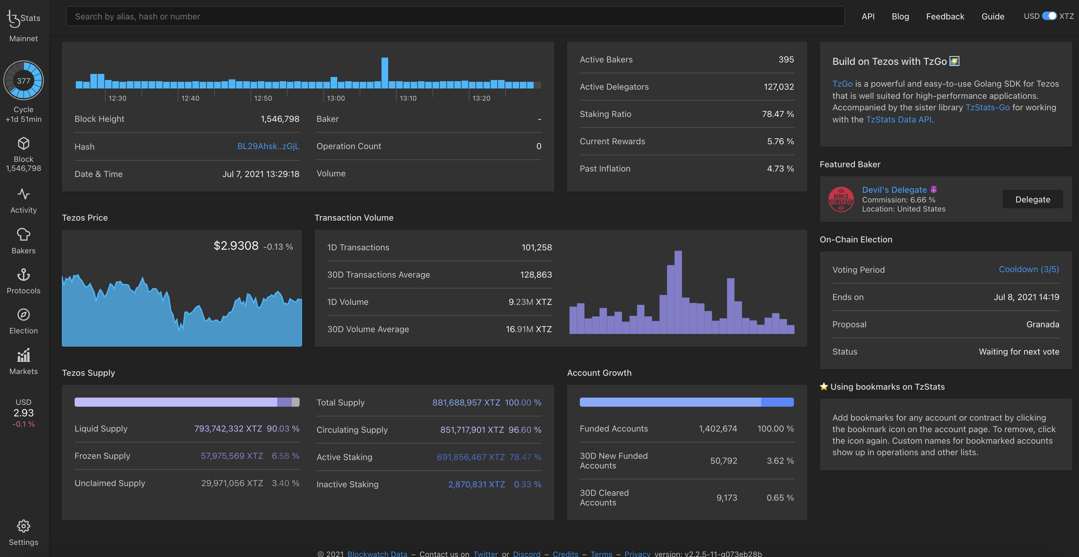 Mavryk Explorer homepage